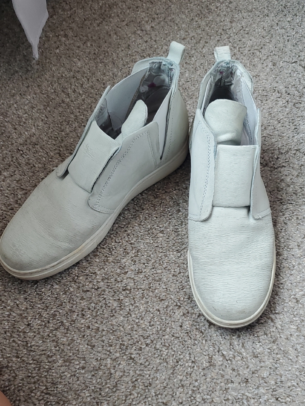 Miz Mooz Women's White Slip-On Wedge Sneakers